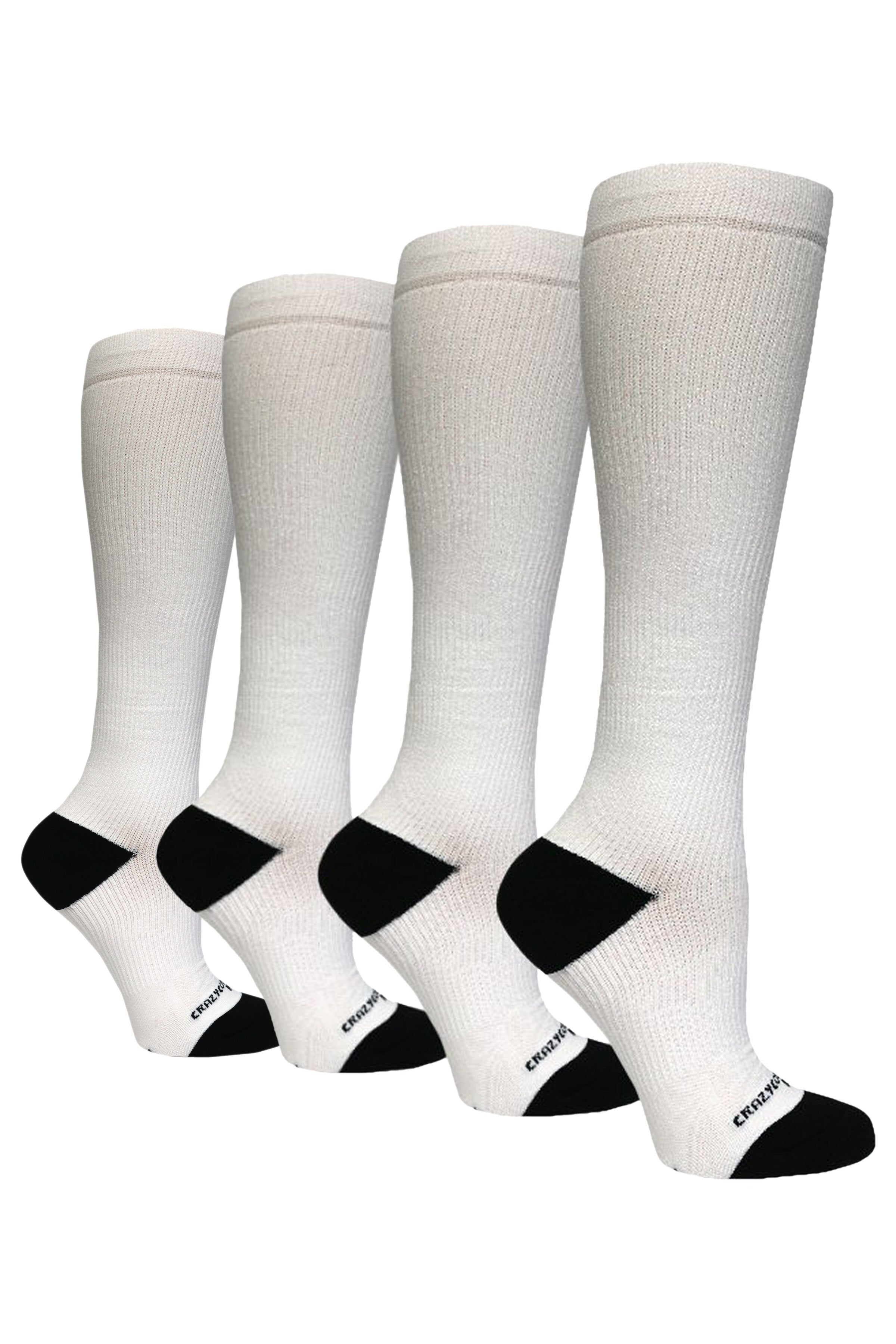 4 Pairs White - (Standard & Extra Wide)