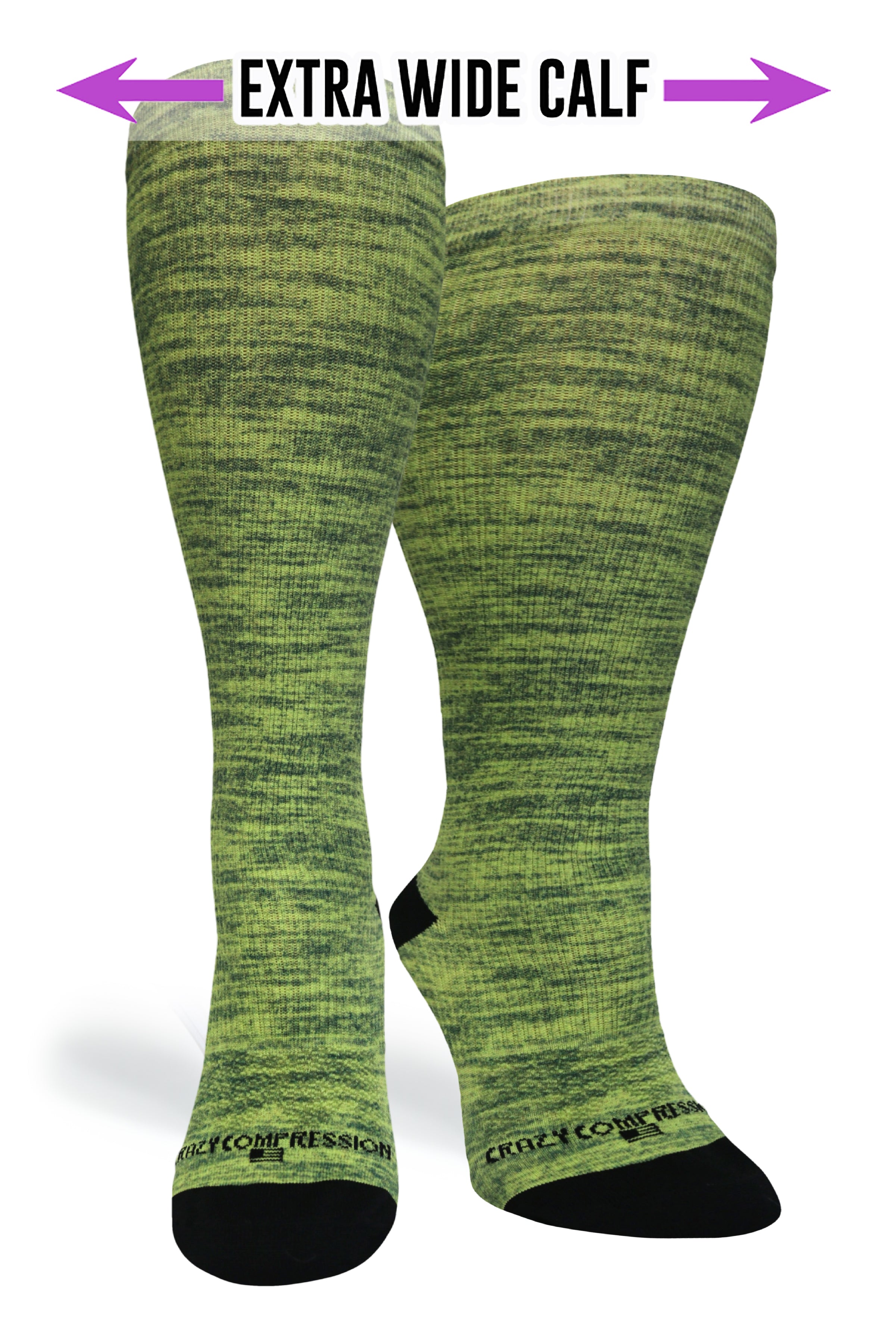360 Men's Yellow Heather OTC Compression Socks (Standard & Extra Wide)
