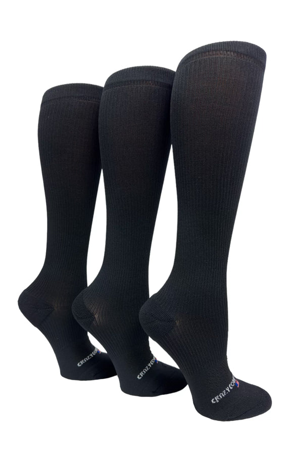 Paquete de 3 pares: negro (estándar y extra ancho) 