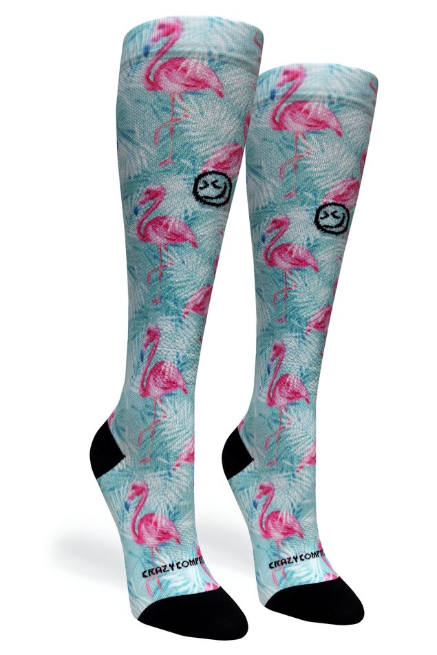 360 Tropical Flamingo OTC Compression Socks (Standard & Extra Wide)