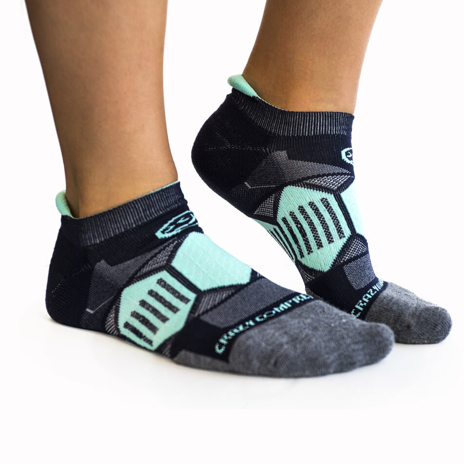 Navy & Mint Runners - Elite Compression Running Socks