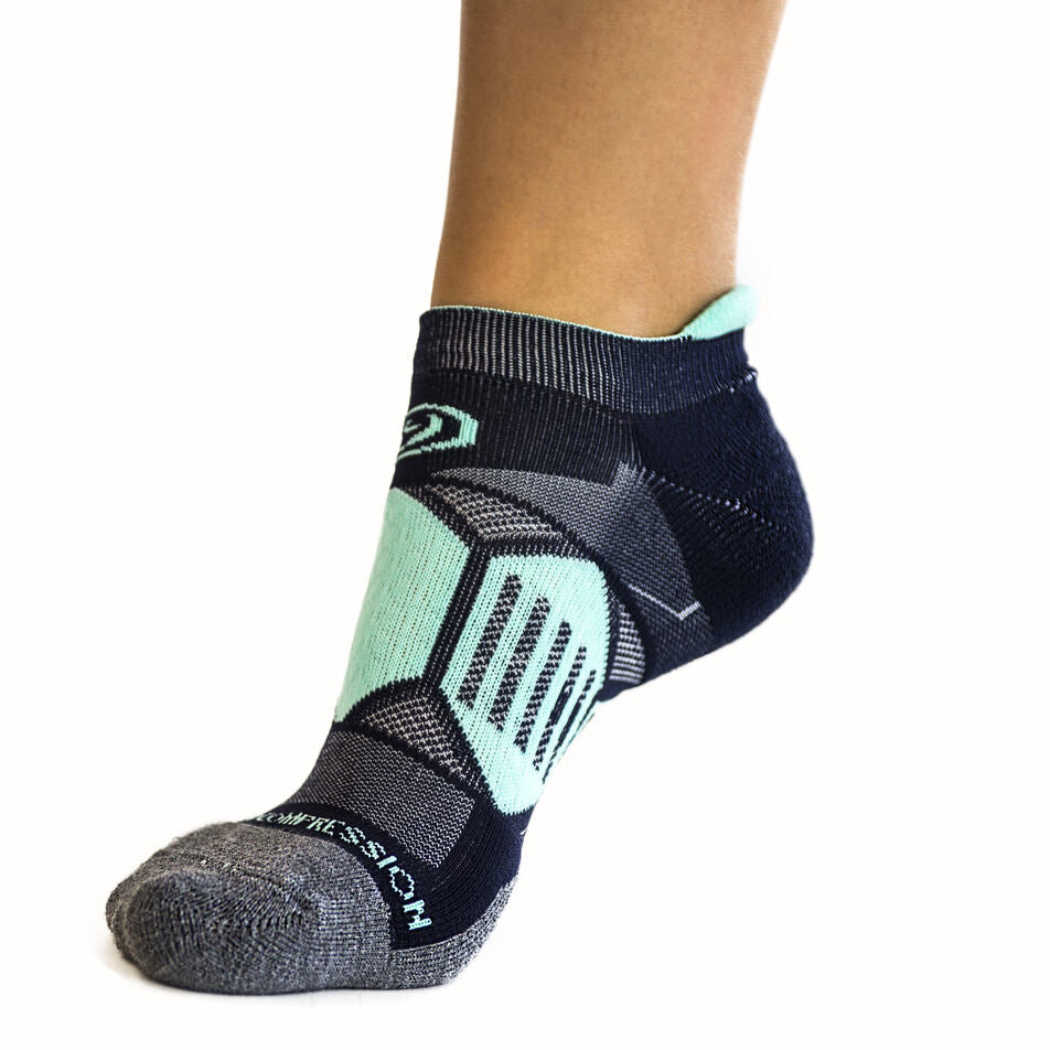Navy & Mint Runners - Elite Compression Running Socks