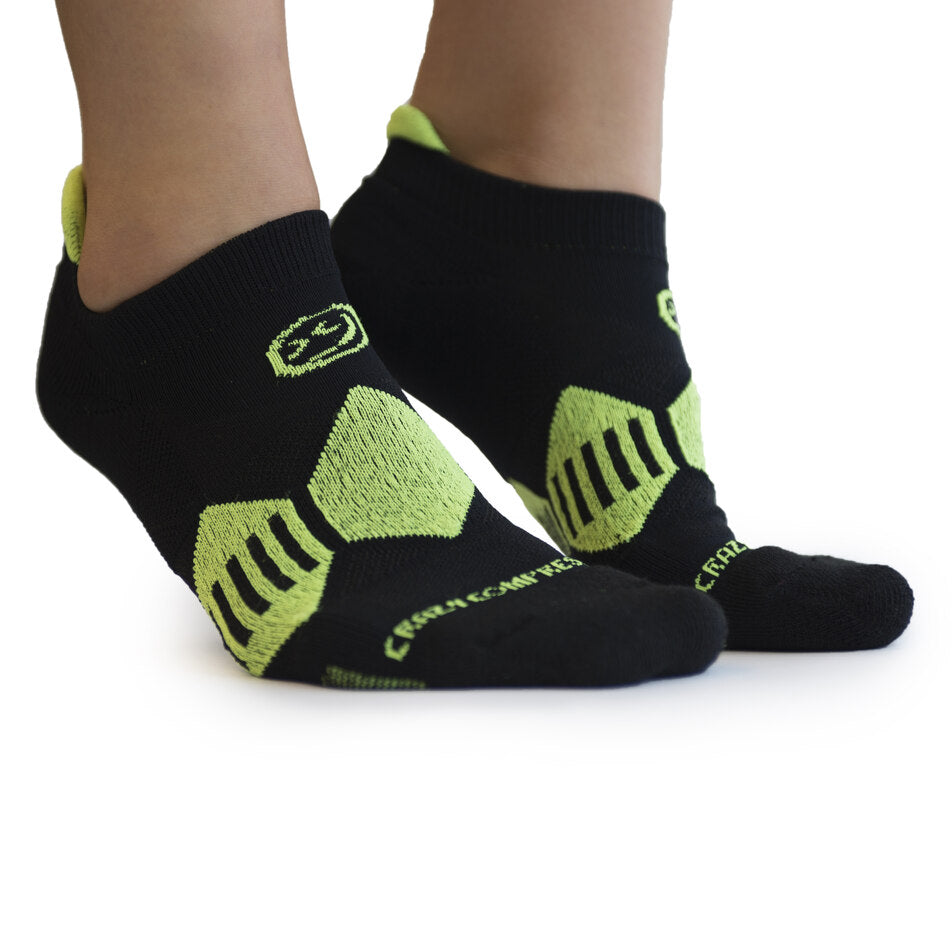 Black & Lime - Elite Running Socks