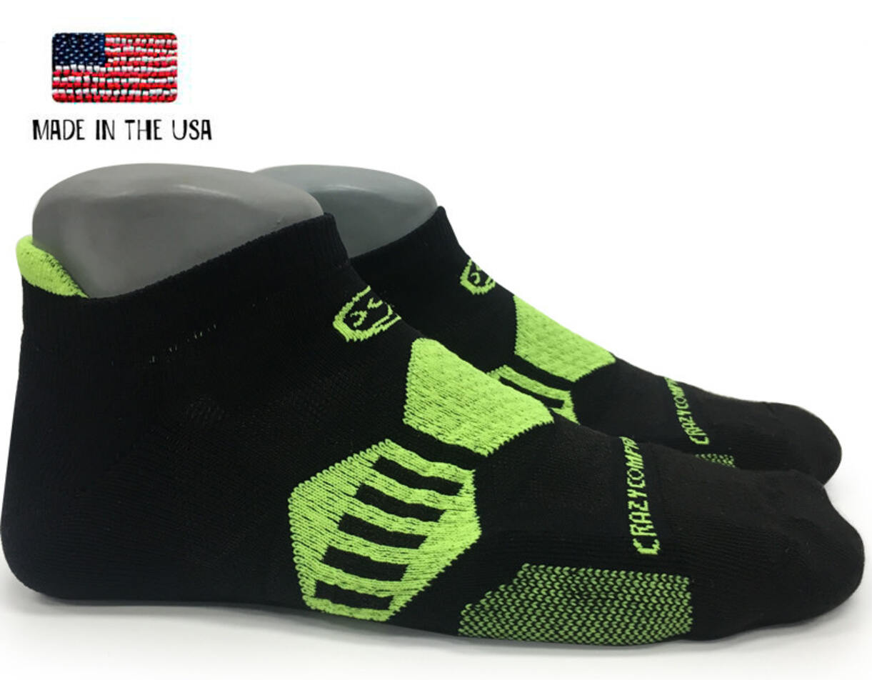 Black & Lime - Elite Running Socks