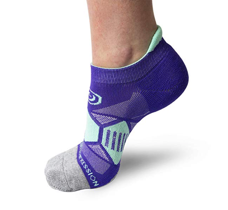Purple & Mint Runners - Elite Compression Running Socks - CrazyCompression.com